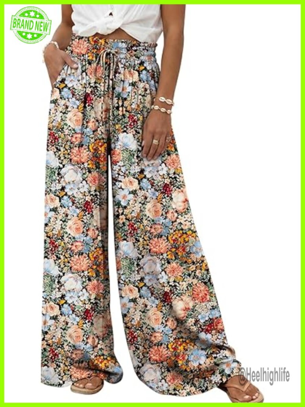High Waist Wide Leg Palazzo Pants with Pockets